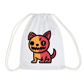 Halloween Hund Zombie - Turnbeutel - Weiß - Vorne