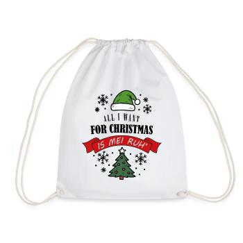 Christmas Muffle Saying Anti Christmas - Drawstring Bag - white - Front