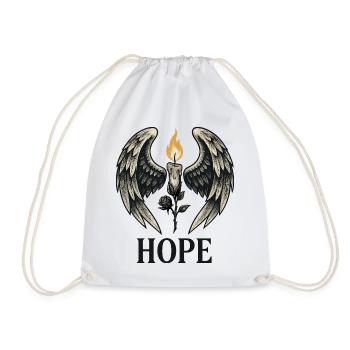 Hope Candle with Angel Wings - Turnbeutel - Weiß - Vorne