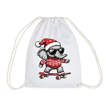 Éléphant Moche Noël - Sac de sport léger - blanc - Devant