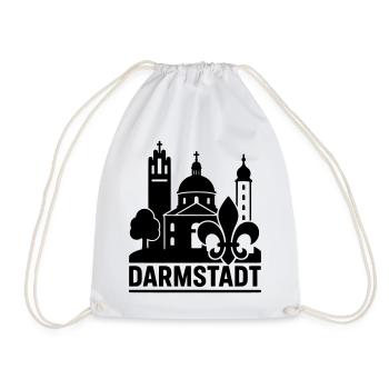 darmstadt wahrzeichen silhouette - Turnbeutel - Weiß - Vorne