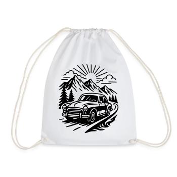 Vintage car - Drawstring Bag - white - Front