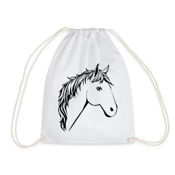 Cheval Chevaux Tête de cheval T-shirt Cadeau Cavalier - Sac de sport léger - blanc - Devant