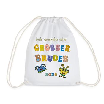 I'm going to be a big brother in 2026 - Drawstring Bag - white - Front