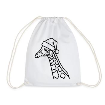 Weihnachtsgiraffe Cartoon Illustration - Turnbeutel - Weiß - Vorne