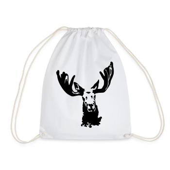 Elk - Drawstring Bag - white - Front