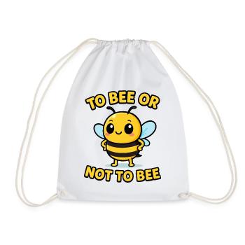 Bee or not bee - Drawstring Bag - white - Front