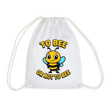 Bee or not bee - Drawstring Bag - white - Front