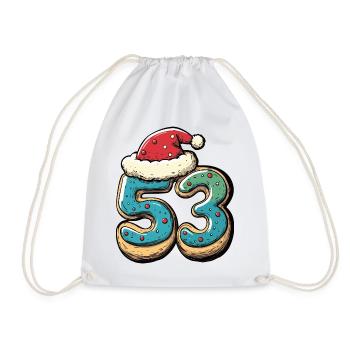 53 Number Biscuit Christmas - Drawstring Bag - white - Front