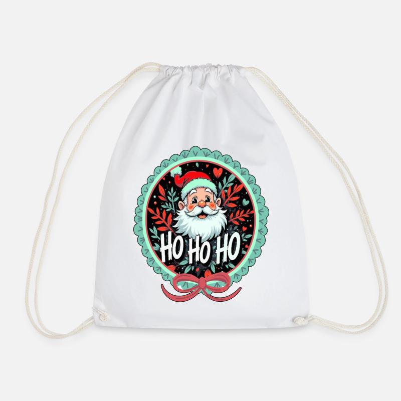 Weihnachtsmann Ho Ho Ho Ornament - Turnbeutel - Weiß