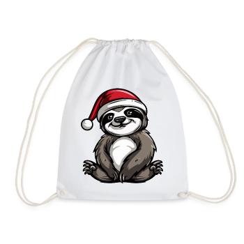 Sloth Christmas - Drawstring Bag - white - Front