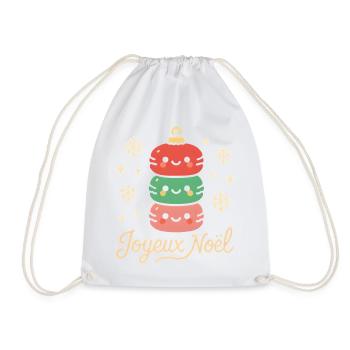 Macarons de Noël Empilés Mignons - Sac de sport léger - blanc - Devant
