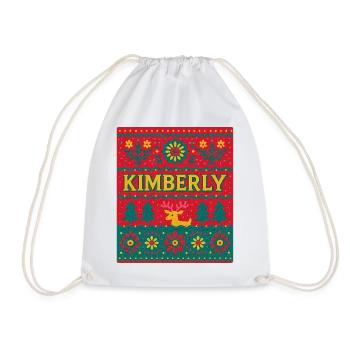 Festlicher Name Kimberly Hässlicher Weihnachtsstil, Weihnachten - Turnbeutel - Weiß - Vorne