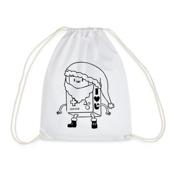 Dessin vectoriel SVG SVG de robots de Noël mignon - Sac de sport léger - blanc - Devant