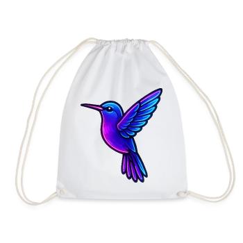 Neon Hummingbird Animals - Drawstring Bag - white - Front