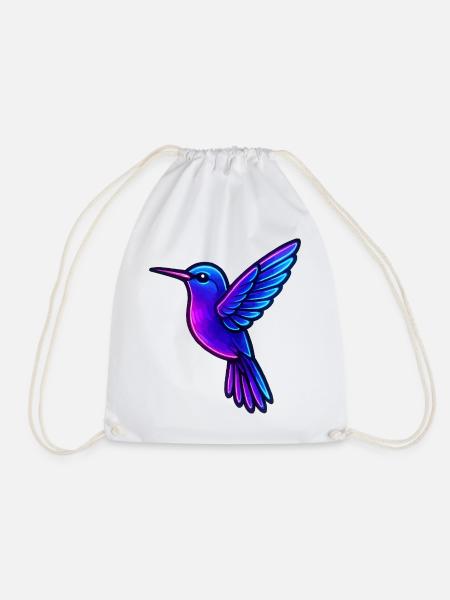 Neon Kolibri Tiere - Turnbeutel - Weiß