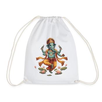 Ganesha im Lotusfluss - Turnbeutel - Weiß - Vorne