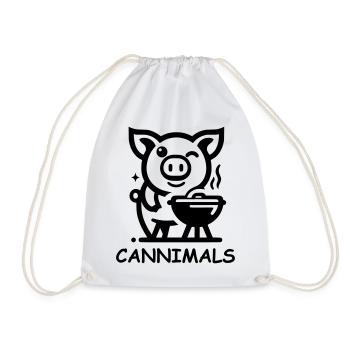 Cannimals – Logo Black Edition - Turnbeutel - Weiß - Vorne