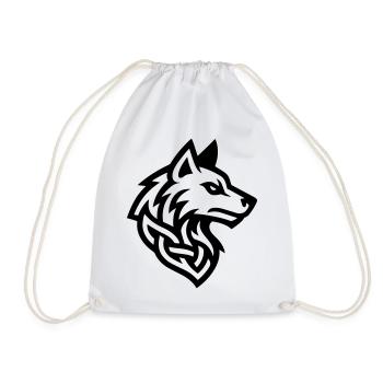 Wolf Kopf Wikinger - Turnbeutel - Weiß - Vorne