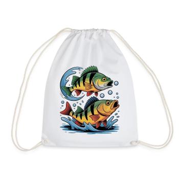 Deux perches – Conception de pêcheurs pour pêcheurs sportifs - Sac de sport léger - blanc - Devant