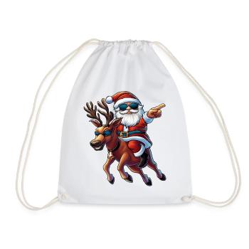 Un Père Noël cool et des rennes :) - Sac de sport léger - blanc - Devant