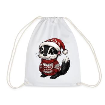 Stinktier Weihnachten Xmas - Turnbeutel - Weiß - Vorne