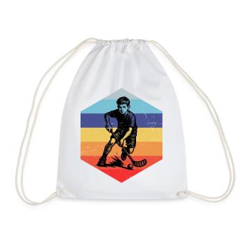 Einfach Floorball zeitloses Design - Turnbeutel - Weiß - Vorne