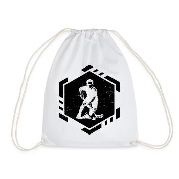 Funny floorball motif - Drawstring Bag - white - Front