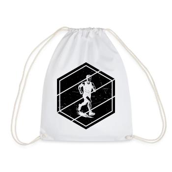 Characterful running design - Drawstring Bag - white - Front