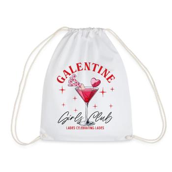 Valentine Girls Club Cocktail Illustration - Drawstring Bag - white - Front