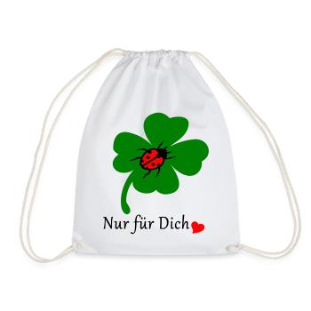 Shamrock with ladybug - Drawstring Bag - white - Front