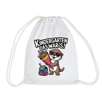 KINDERGARTEN DAS WAR'S! Jetzt Schulkind! - Turnbeutel - Weiß - Vorne