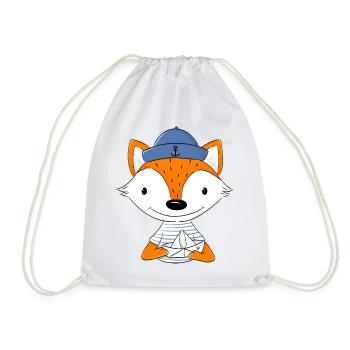 Renard marin avec bateau en papier - Sac de sport léger - blanc - Devant