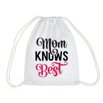 Mom Knows Best - Drawstring Bag - white - Front
