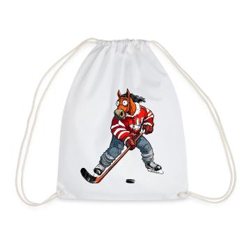 Eishockey Pferd - Drawstring Bag - white - Front