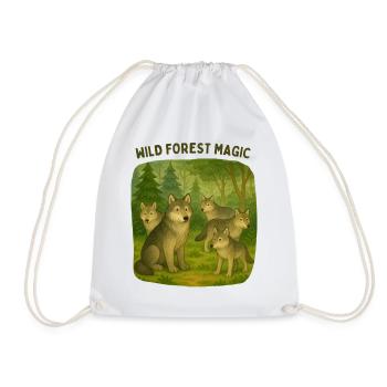 Forest Magic of Wolves - Drawstring Bag - white - Front