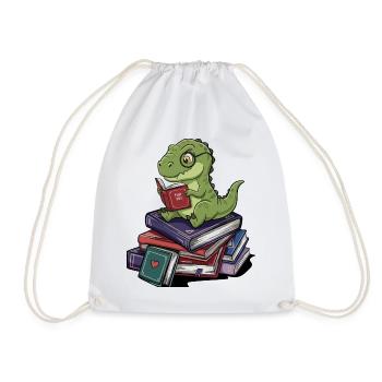 T-Rex Dinosaure Lecture de livres Art - Sac de sport léger - blanc - Devant