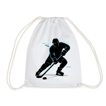 Eishockey Geschenk Kinder Hockey Lustig - Turnbeutel - Weiß - Vorne