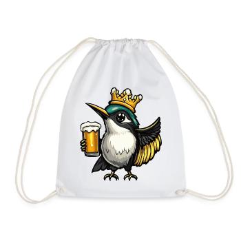 Kolibri Vogel Bier König - Turnbeutel - Weiß - Vorne