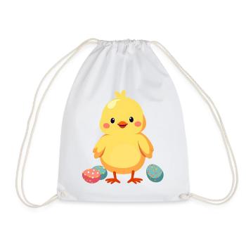 Chicks at Easter - Drawstring Bag - white - Front