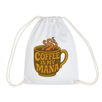 Coffee Is My Mana Mug - Drawstring Bag - white - Front