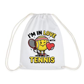 Chemise de tennis, J’adore le tennis, chemise enfant, sweat à capuche - Sac de sport léger - blanc - Devant