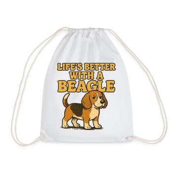 Beagle-Leben besser mit einem Beagle - Turnbeutel - Weiß - Vorne