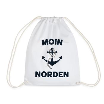 Moin Norden – Maritimes Anker-Design - Turnbeutel - Weiß - Vorne