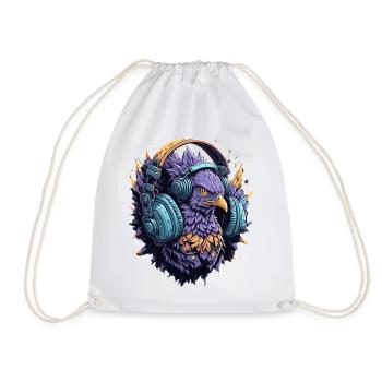 DJ with headphones - Drawstring Bag - white - Front