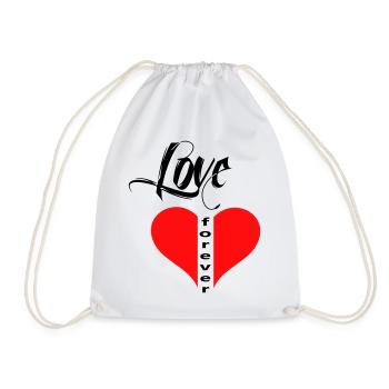 Love Heart - Drawstring Bag - white - Front