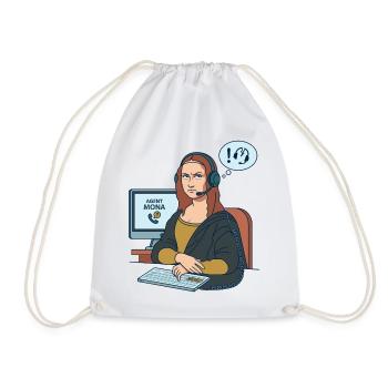 Mona Lisa Agent Humor Büro Alltag - Turnbeutel - Weiß - Vorne