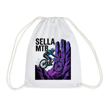 Sellaronda Italien Neon MTB Klippenfahrt - Turnbeutel - Weiß - Vorne