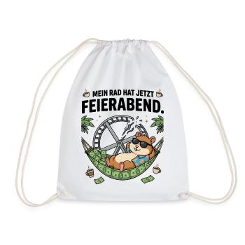 Feierabend Hamster Geld Freiheit Humor - Turnbeutel - Weiß - Vorne