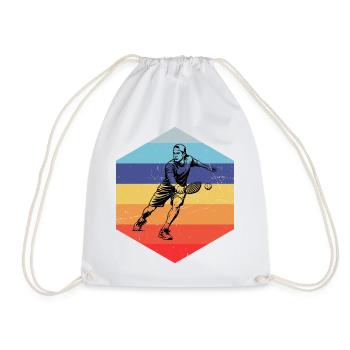 Pickleball Community Gift Idea for Father's Day - Drawstring Bag - white - Front
